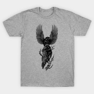 Two Ravens illustration T-Shirt